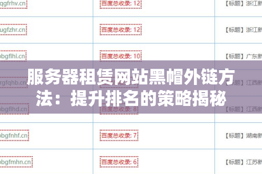 服务器租赁网站黑帽外链方法：提升排名的策略揭秘
