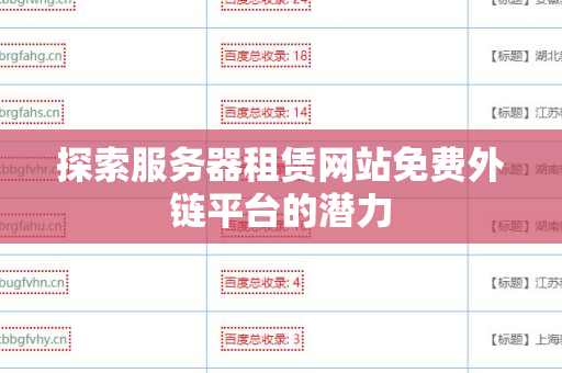 探索服务器租赁网站免费外链平台的潜力