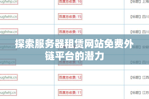 探索服务器租赁网站免费外链平台的潜力