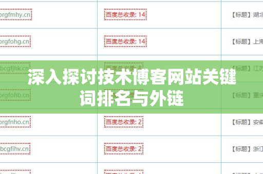 深入探讨技术博客网站关键词排名与外链