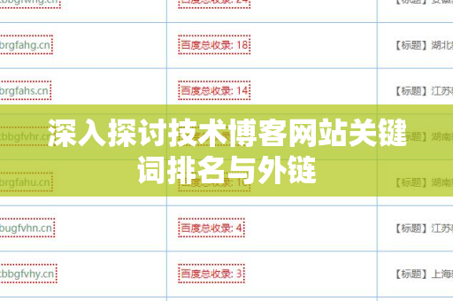深入探讨技术博客网站关键词排名与外链