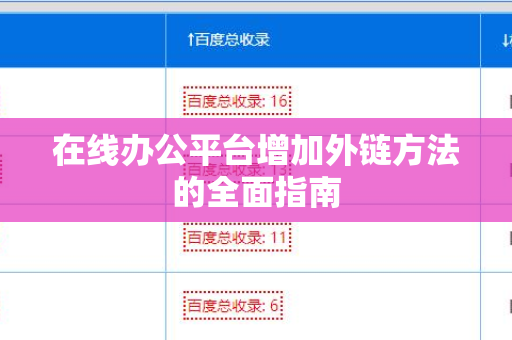 在线办公平台增加外链方法的全面指南