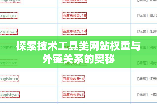 探索技术工具类网站权重与外链关系的奥秘