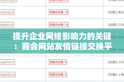 提升企业网络影响力的关键：商会网站友情链接交换平台