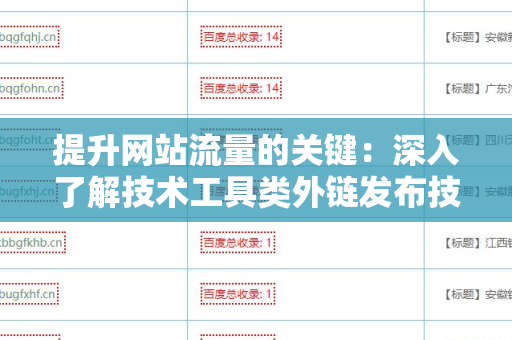 提升网站流量的关键：深入了解技术工具类外链发布技巧