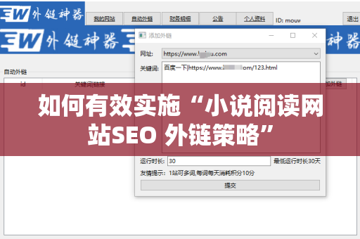 如何有效实施“小说阅读网站SEO 外链策略”