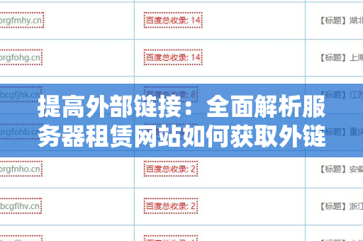 提高外部链接：全面解析服务器租赁网站如何获取外链