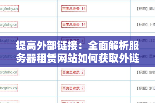 提高外部链接：全面解析服务器租赁网站如何获取外链