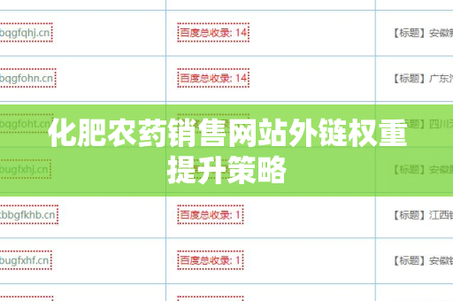 化肥农药销售网站外链权重提升策略
