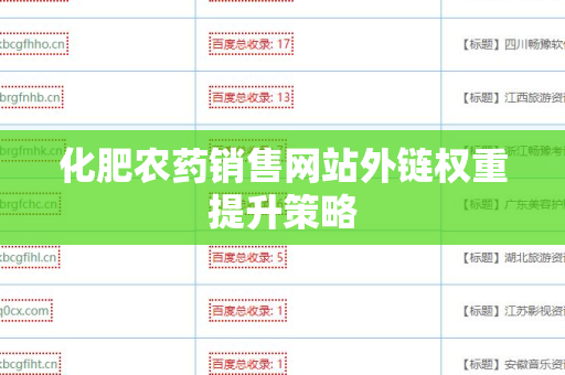 化肥农药销售网站外链权重提升策略