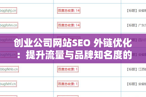 创业公司网站SEO 外链优化：提升流量与品牌知名度的秘密武器