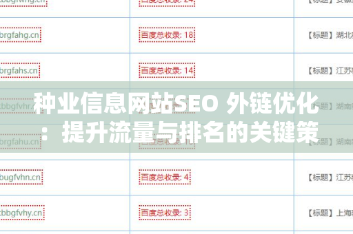 种业信息网站SEO 外链优化：提升流量与排名的关键策略