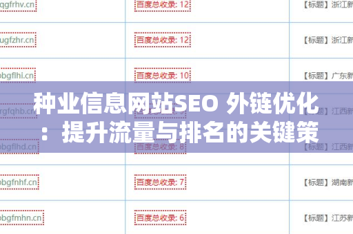 种业信息网站SEO 外链优化：提升流量与排名的关键策略