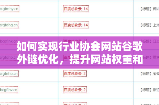 如何实现行业协会网站谷歌外链优化，提升网站权重和流量
