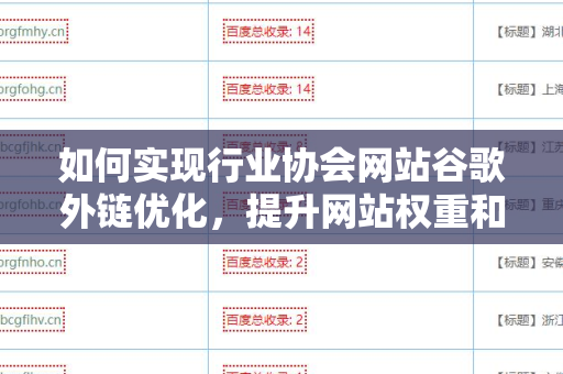 如何实现行业协会网站谷歌外链优化，提升网站权重和流量