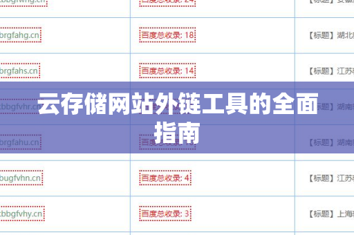 云存储网站外链工具的全面指南