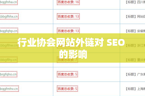 行业协会网站外链对 SEO 的影响