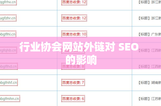 行业协会网站外链对 SEO 的影响