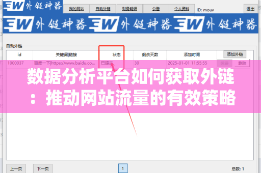 数据分析平台如何获取外链：推动网站流量的有效策略