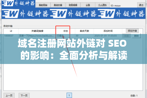 域名注册网站外链对 SEO 的影响：全面分析与解读
