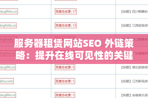 服务器租赁网站SEO 外链策略：提升在线可见性的关键