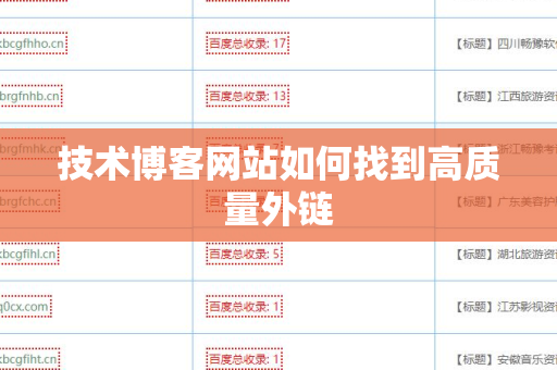 技术博客网站如何找到高质量外链
