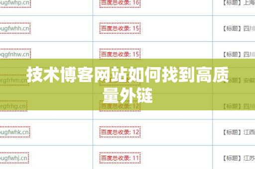 技术博客网站如何找到高质量外链