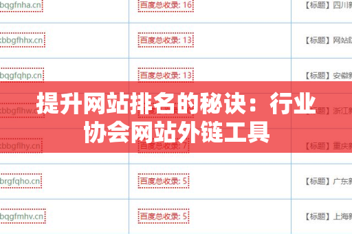 提升网站排名的秘诀：行业协会网站外链工具