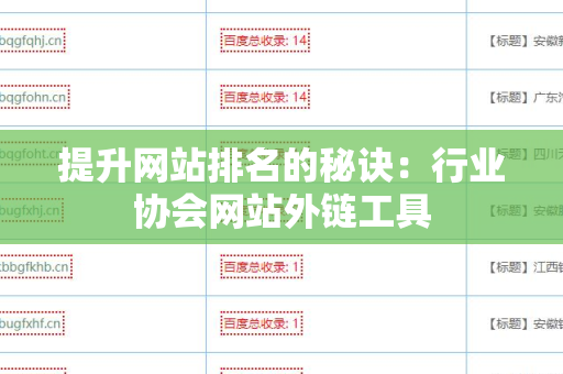 提升网站排名的秘诀：行业协会网站外链工具