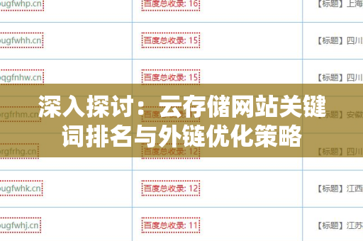 深入探讨：云存储网站关键词排名与外链优化策略
