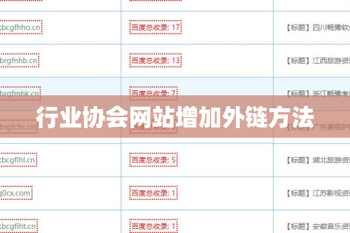 行业协会网站增加外链方法