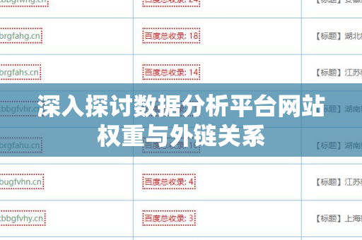深入探讨数据分析平台网站权重与外链关系