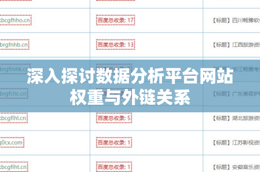深入探讨数据分析平台网站权重与外链关系