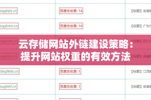 云存储网站外链建设策略：提升网站权重的有效方法
