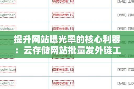 提升网站曝光率的核心利器：云存储网站批量发外链工具