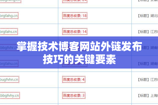 掌握技术博客网站外链发布技巧的关键要素