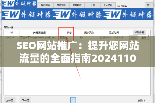 SEO网站推广：提升您网站流量的全面指南20241105