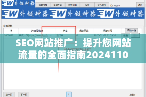 SEO网站推广：提升您网站流量的全面指南20241105