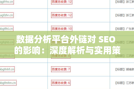 数据分析平台外链对 SEO 的影响：深度解析与实用策略