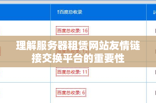 理解服务器租赁网站友情链接交换平台的重要性