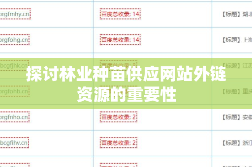 探讨林业种苗供应网站外链资源的重要性