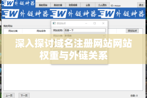 深入探讨域名注册网站网站权重与外链关系