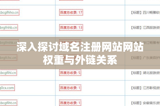 深入探讨域名注册网站网站权重与外链关系