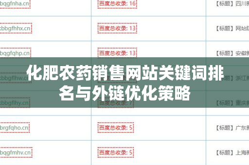 化肥农药销售网站关键词排名与外链优化策略