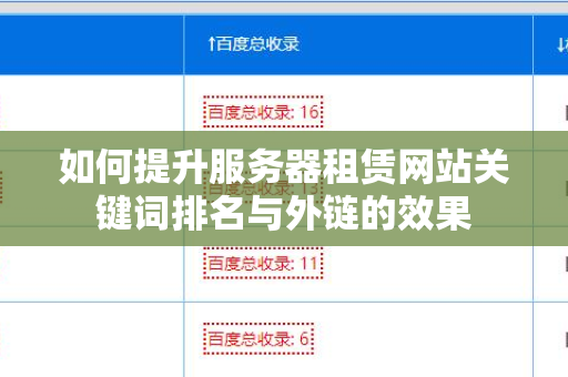 如何提升服务器租赁网站关键词排名与外链的效果