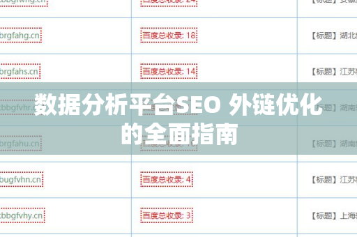 数据分析平台SEO 外链优化的全面指南