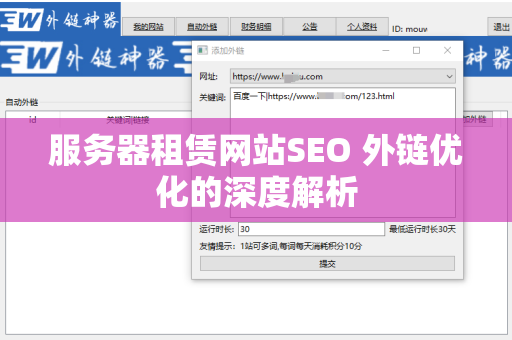 服务器租赁网站SEO 外链优化的深度解析