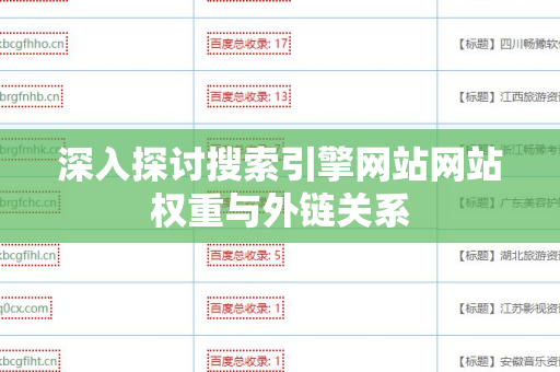 深入探讨搜索引擎网站网站权重与外链关系