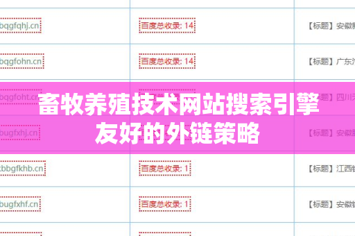 畜牧养殖技术网站搜索引擎友好的外链策略