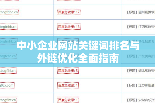 中小企业网站关键词排名与外链优化全面指南